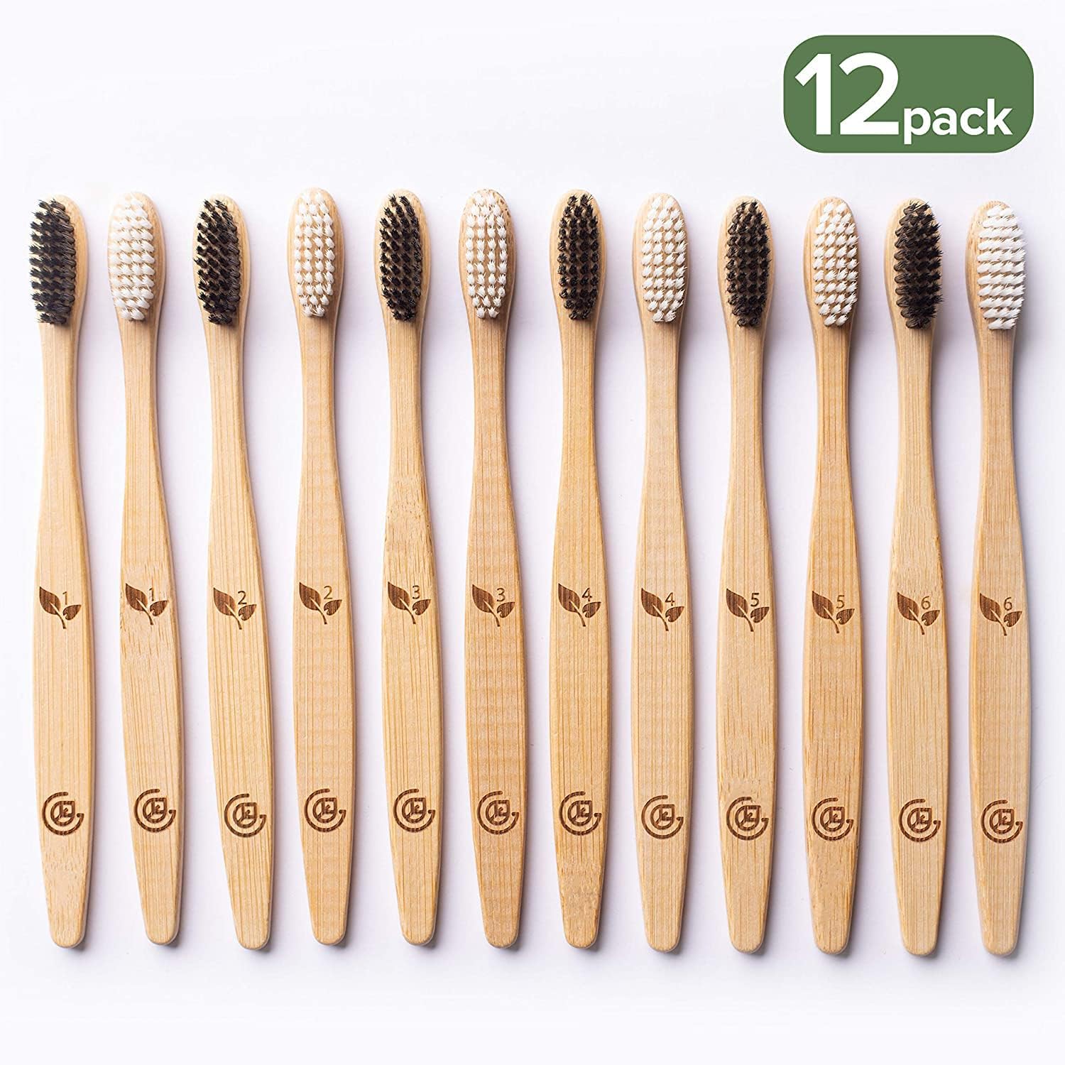 FreshBamboo Charcoal Toothbrush Pack Daily Clean Set