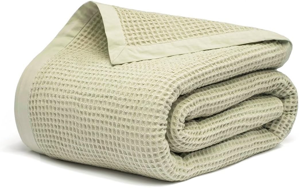 CozySea Organic Cotton Waffle Throw Blanket