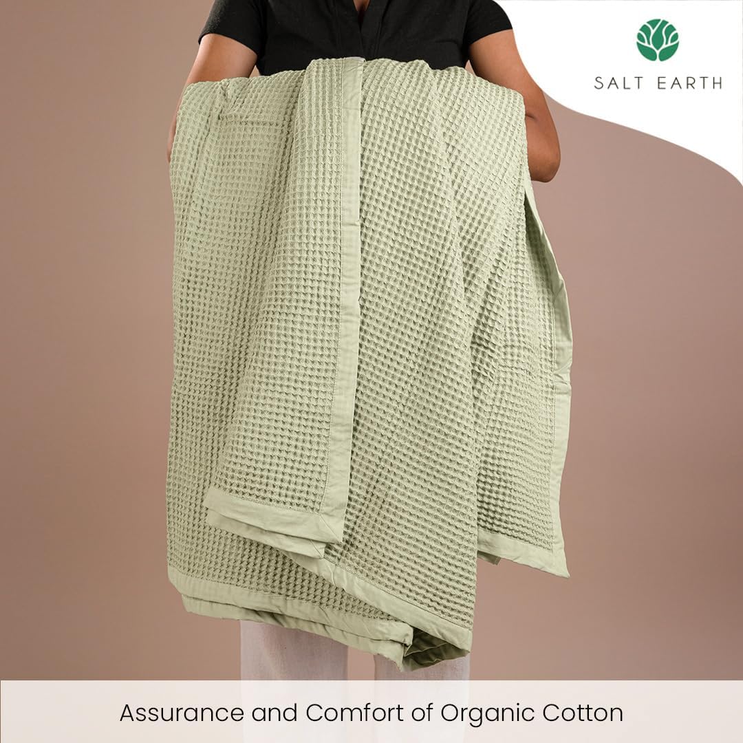 CozySea Organic Cotton Waffle Throw Blanket