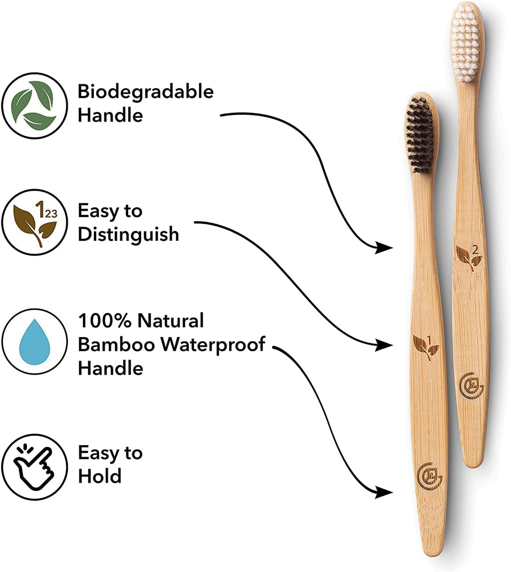 FreshBamboo Charcoal Toothbrush Pack Daily Clean Set