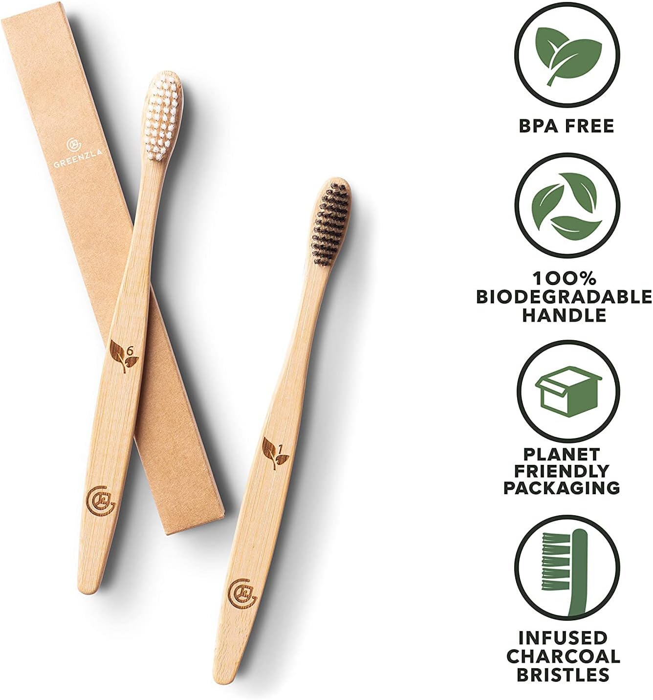 FreshBamboo Charcoal Toothbrush Pack Daily Clean Set