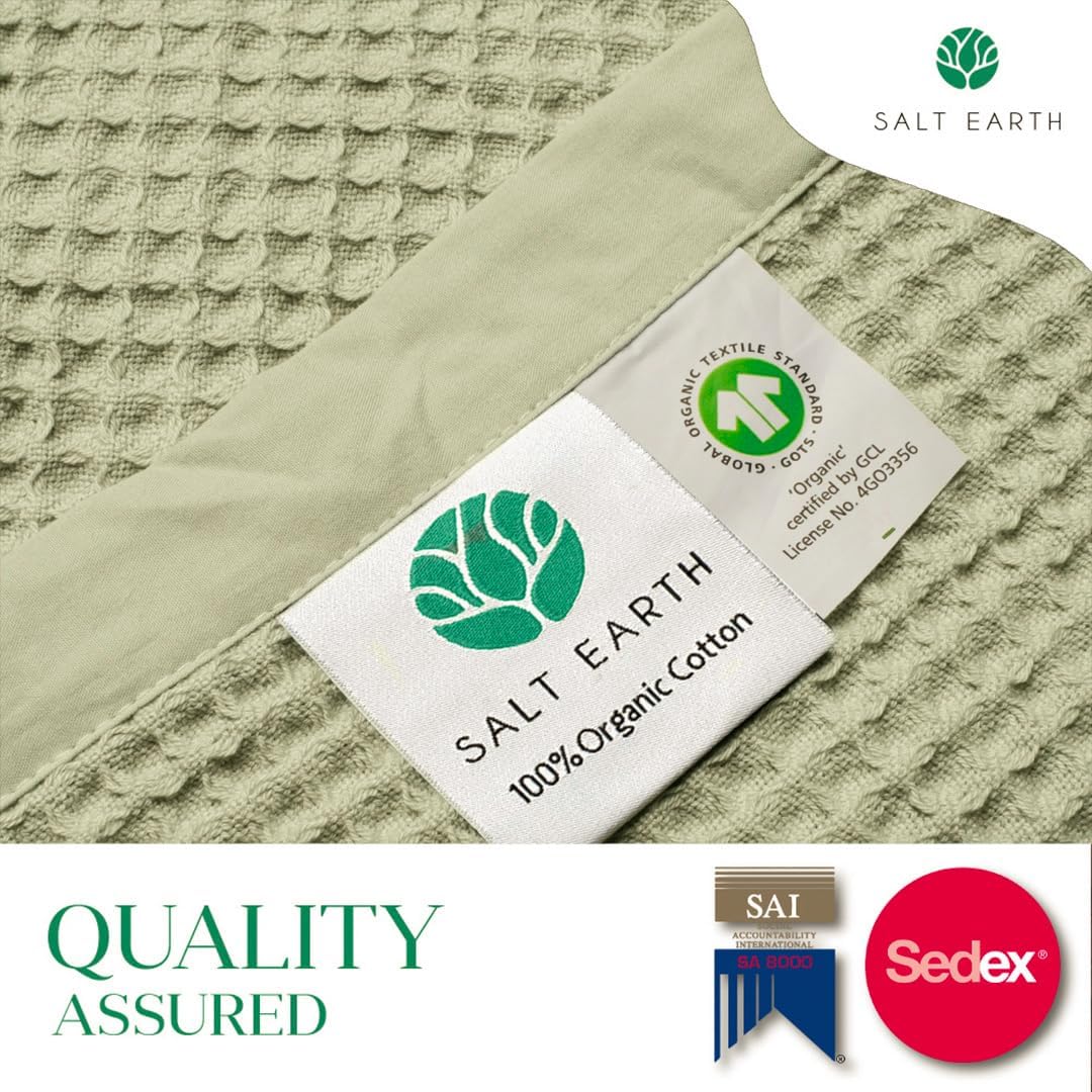 CozySea Organic Cotton Waffle Throw Blanket
